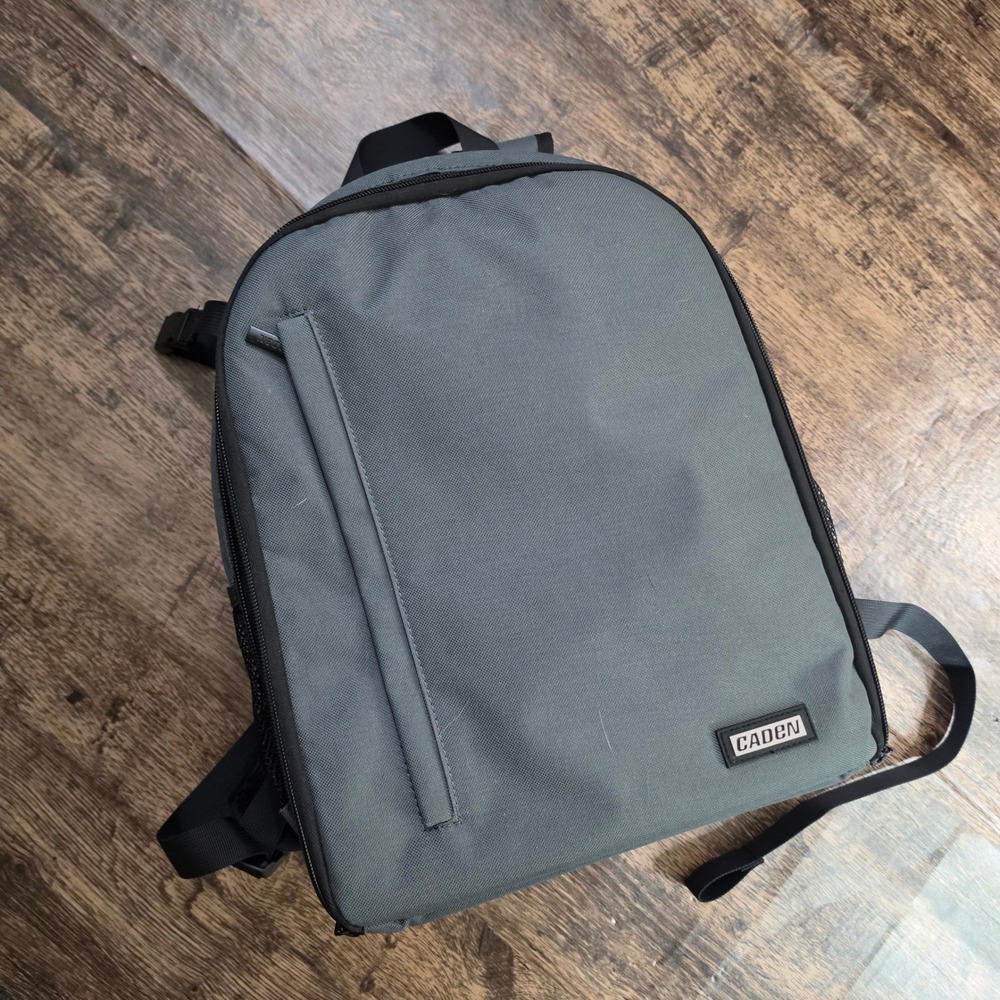 CADEN Camera Backpack Unisex One Size Gray Padded DSLR Laptop Bag
